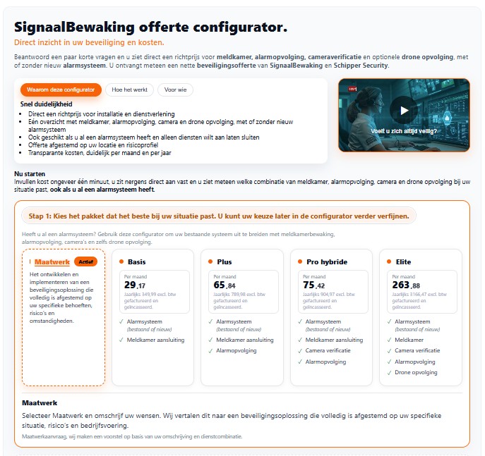 Offerte configurator met prijsvergelijking